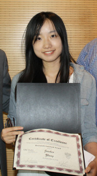 Jiachen Zhang, winner of "Best Research Assitant". Photo courtesy of Sony Astani Department of Civil and Environmental Engineering