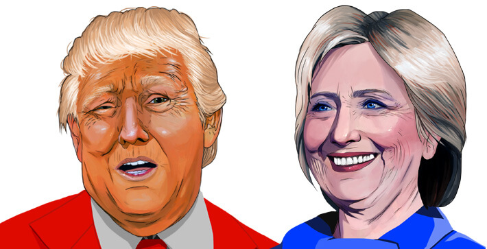 Donald Trump and Hillary Clinton (Illustration/Megan Maniago)