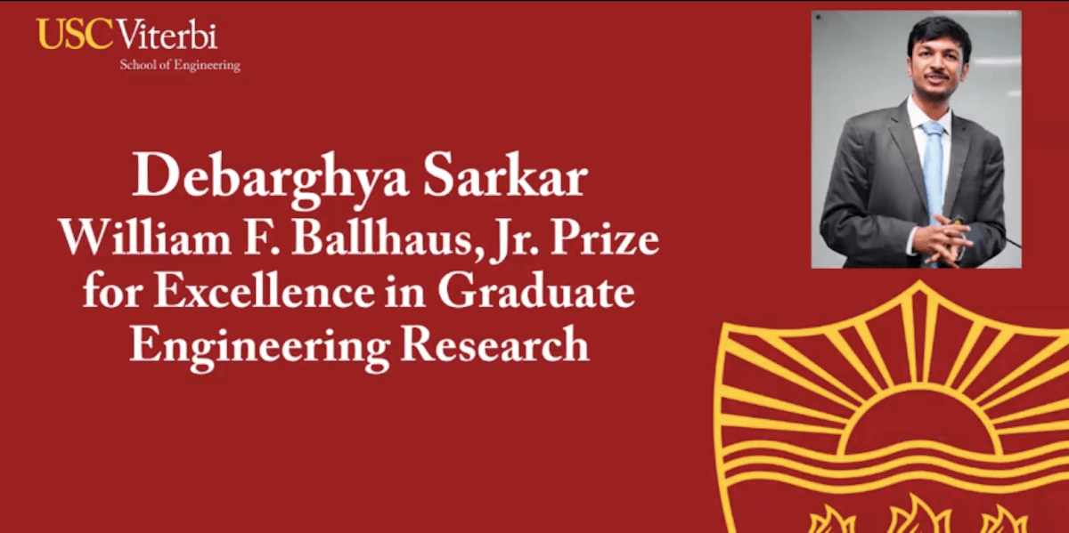 Debarghya Sarkar, one of four finalists, was awarded the honor of Best Dissertation