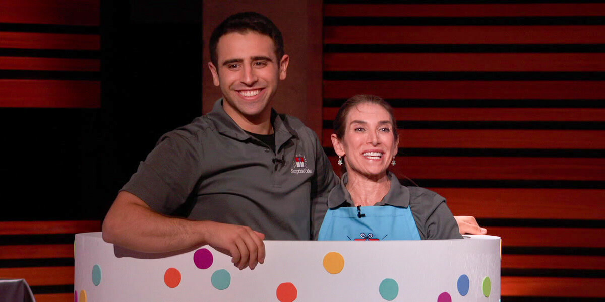 Jordan Long, USC Viterbi alumni, and his mother created a business called Surprise Cake and appeared on Shark Tank. (Photo/Courtesy of ABC)