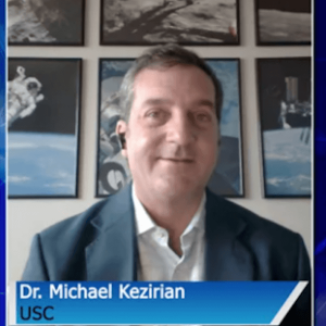 Picture of adjunct professor at USC Viterbi Michael Kezirian on Aerospace Corp show via Zoom