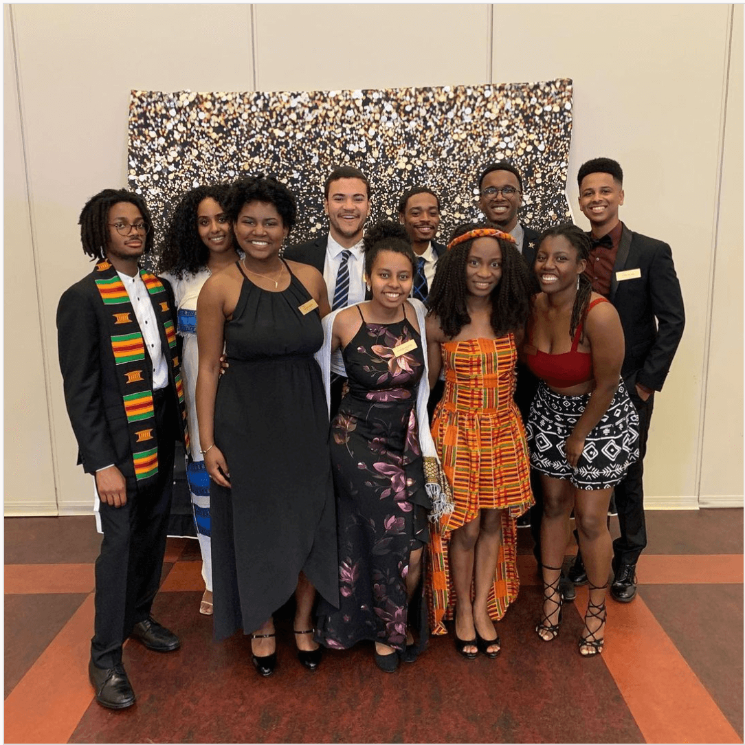 Hanna Endrias (front row, center) and other members of the USC NSBE executive board at the 2020 Afro-Ball.
