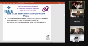 Cesar Ruiz, Qiang Huang and Yuanxiang Wang were awarded best conference paper at IEEE's International Conference on Automation Science and Engineering.