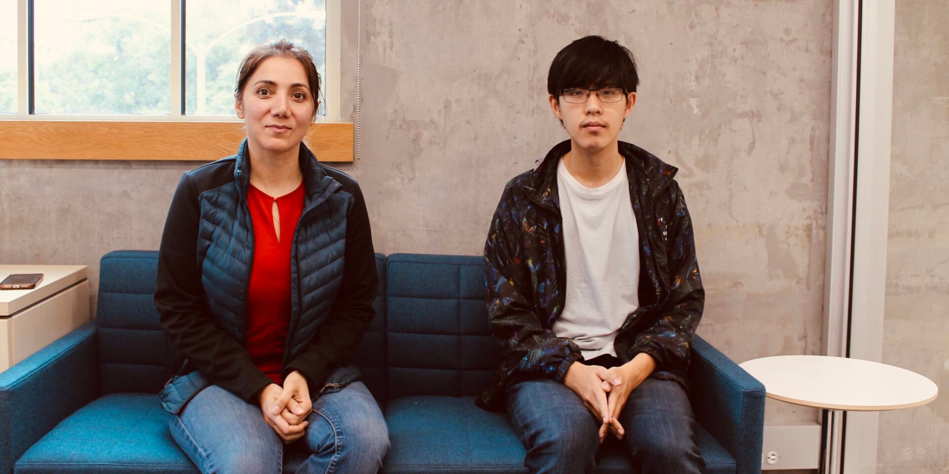 Professor Mercedeh Khajavikhan (left) and undergrad Haoqin Deng combined their different backgrounds to improve AI technology (PHOTO CREDIT: USC Viterbi)