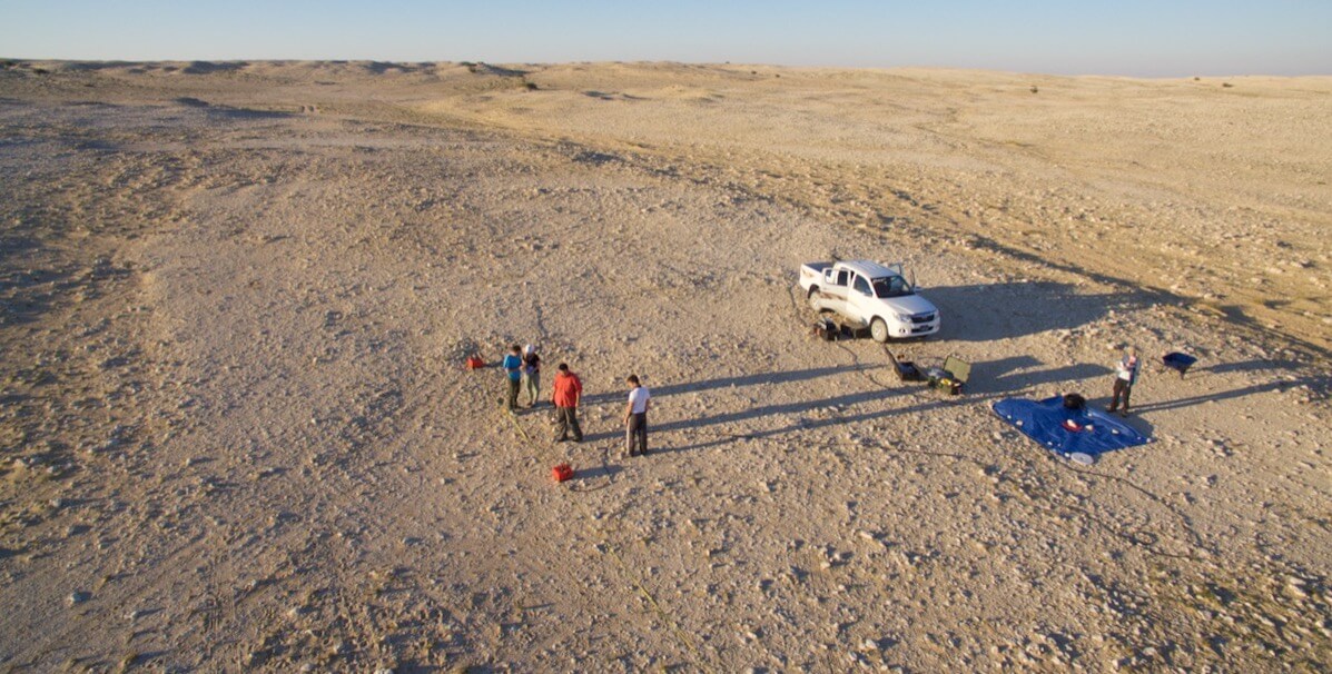 Drone shot of survey of settlement area