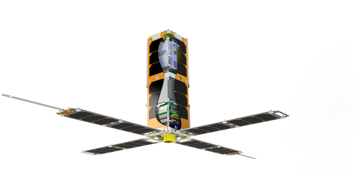 A graphic rendering of USC's 3rd satellite, Dodona