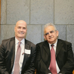 Alumnus Gary Buntmann with his former Professor Iraj Ershaghi. A gift from his Buntmann and his wife Mary supported the new Ershaghi Center on Energy Transition (E-CET)