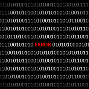 binary code with error message