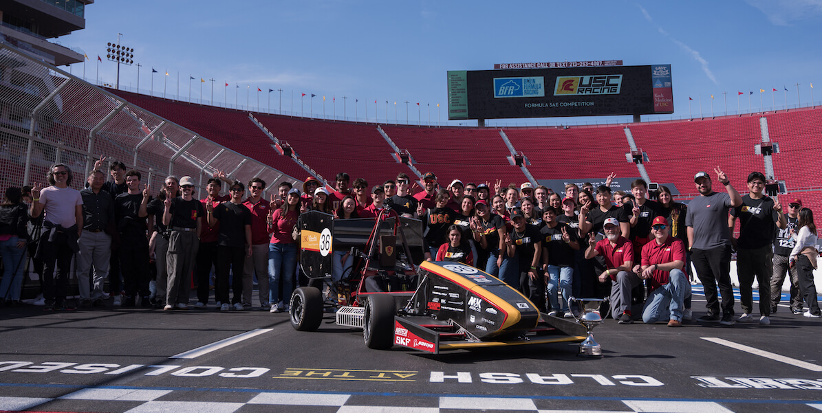 USC Racing student design team compete at the NASCAR Busch Light Clash at the Coliseum