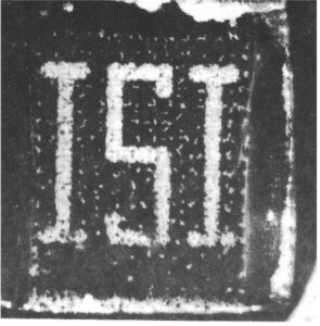 "ISI" spelled out on the electrophoretic display.