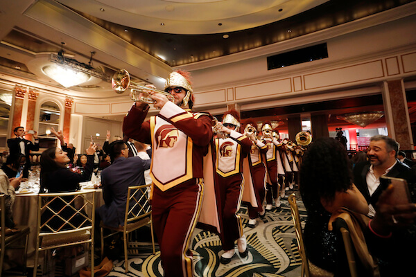 The Trojan Marching Band ended the evening on a high note (Photo/Steve Cohn)