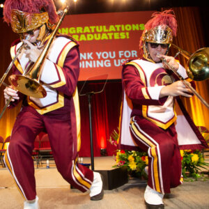 The USC Band at the 2023 Viterbi master's ceremony