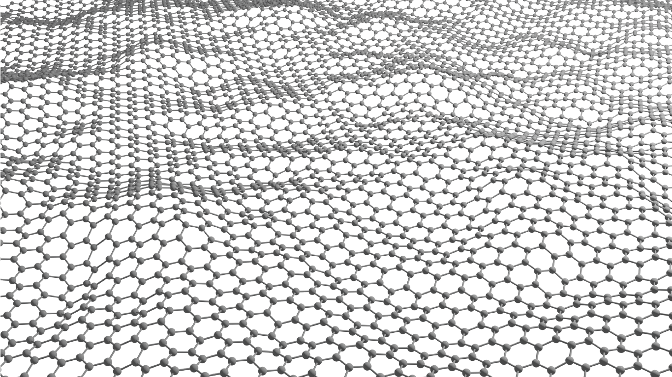 Luis Francisco Villalobos is creating atom-thick nanoporous molecular filters by etching pores into a layer of graphene lattice - a super-thin layer of carbon with a precise hexagonal structure. Image/Joseph G. Manion and Luis Francisco Villalobos.