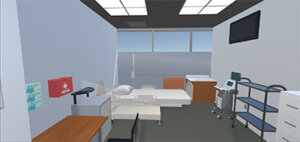 VR rendering of patient room