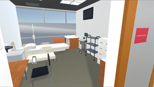 VR rendering of patient treatment room