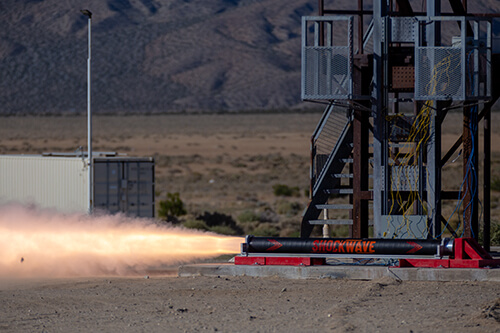 Shockwave performs the successful static fire. Photo credit: Jason Goode