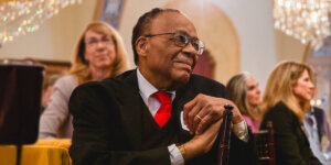 John Brooks Slaughter pictured here at the Pullias Lecture in 2019