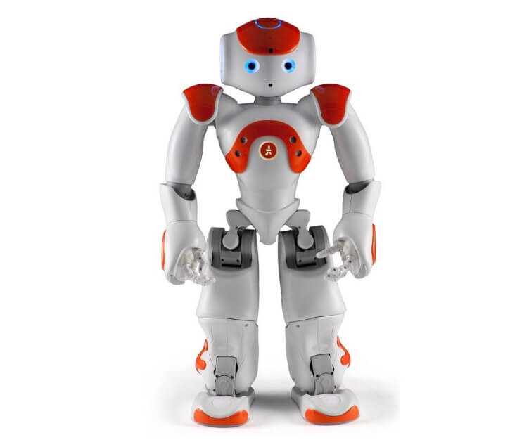 The NAO robot, while commonly found in research labs, is costly, running at around $15,000.