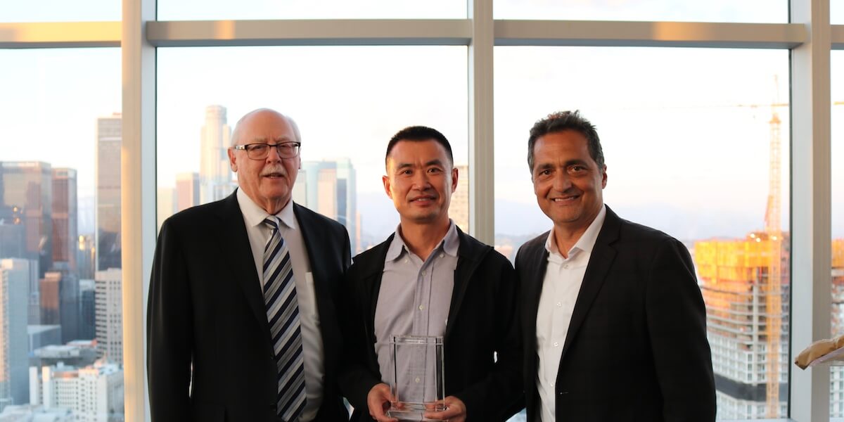 Daniel J. Epstein, Bill Jia and Epstein Department Chair Maged Dessouky at the 2024 ISE Alumni Mixer.