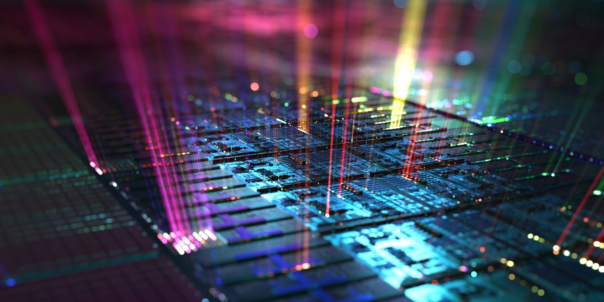 An iStock image of a futuristic-looking computer chip.