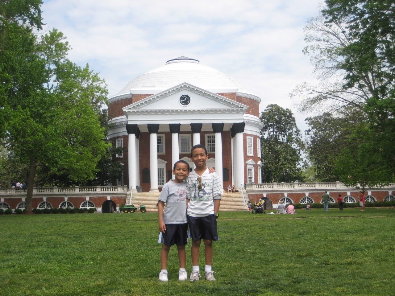 Touring UVA, my mom's alma mater, as a kid with my brother.