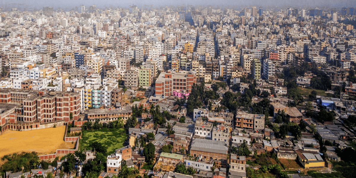 Aerial view of Bangladesh