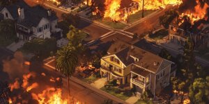 In the Palisades and Eaton fires, a few fireproofed homes survived while other structures burned around them. (Image/MidJourney)