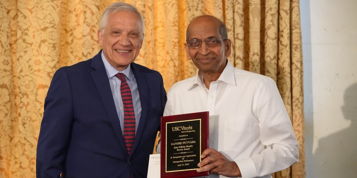 (Left to Right) Dean Yannis C. Yortsos and Gandhi Puvvada (Photo/Dani Orlando)