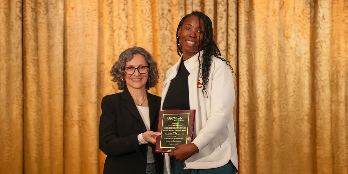 (Left to Right) Vice Dean for Research Mahta Moghaddam and Kandis Leslie Gilliard-AbdulAziz (Photo/Dani Orlando)