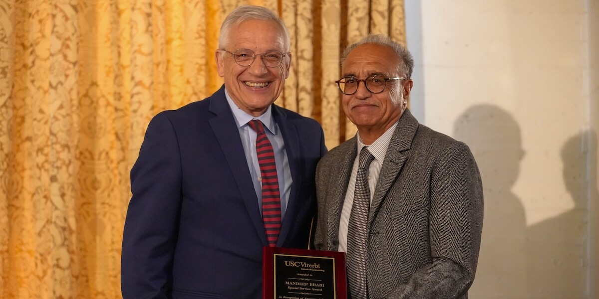 (Left to Right) Dean Yannis C. Yortsos and Mandeep Bhari (Photo/Dani Orlando)