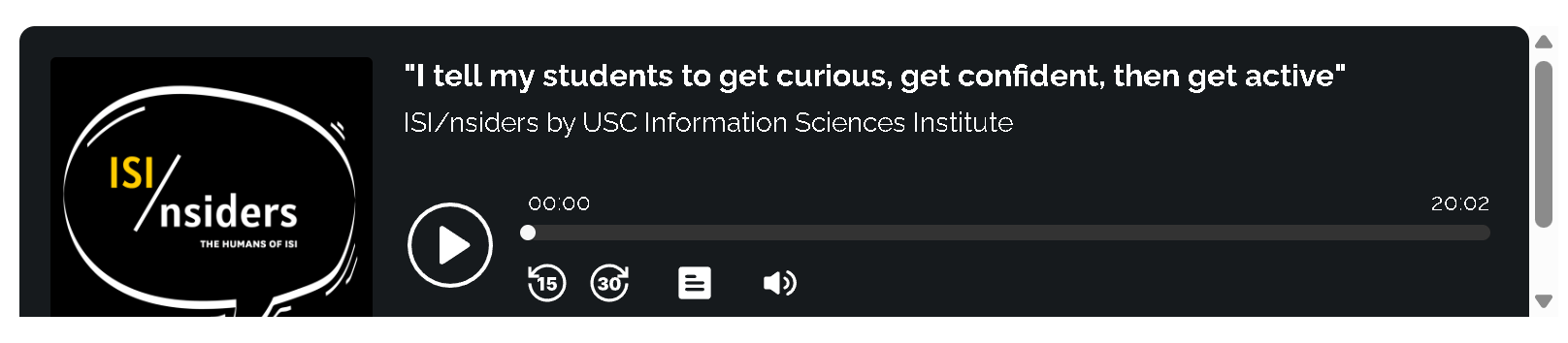 Podcast: I tell my students to get curious, get confident