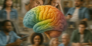 A Gen AI image illustrates a brain learning and responding to external images. Image/ChatGPT