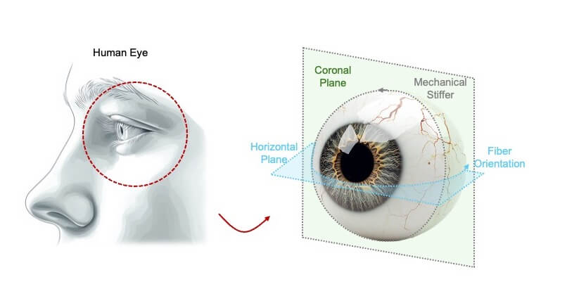 The team has discovered that tissue is strongest against the grain. Image/Runze Li