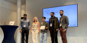 USC SAIL Lab and PhD Student, Thanathai Lertpetchpun (middle), receiving Grand Challenge Awards at the 2025 Interspeech Conference.