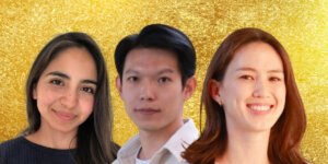 Astani Graduate Scholars Vanessa Ramirez, Hang Wu and Lisa Staugaard