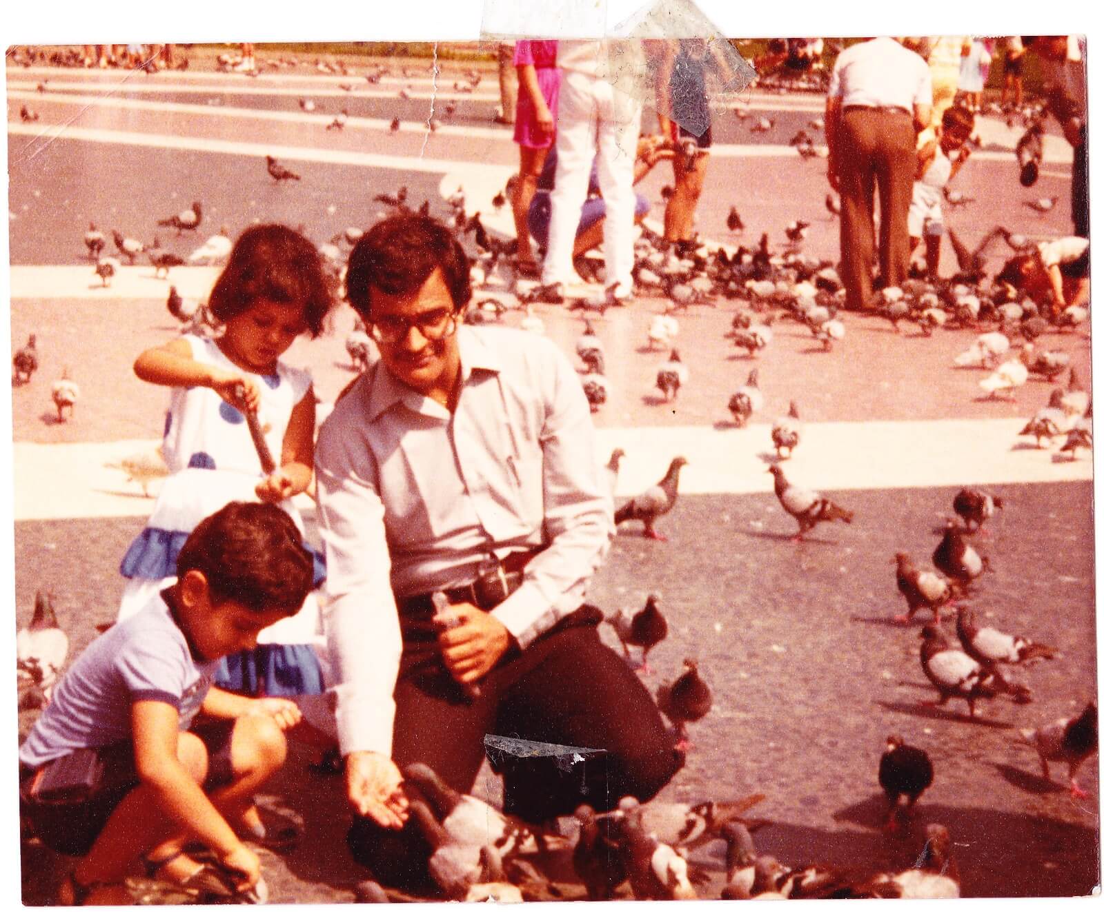 Mohammed with his son, Ibrahim, and eldest daughter, Rasha.