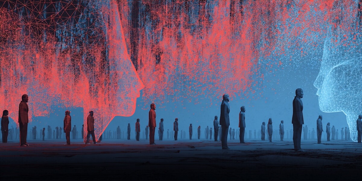 Swarms of AI agents can now coordinate to spread disinformation at scale (Image/Midjourney)