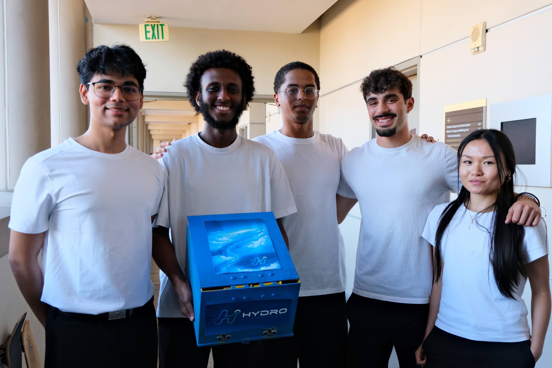 Team Hydro at the USC Makers Showcase 2026 (Credit: Emily Liu, Alexandra Somodi, John Peng, Vardhan Jain)