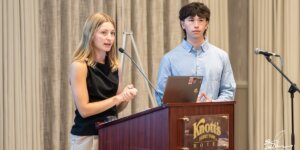 USC ITE Co-Captain Mila Mattson and Emerson Sonoda at ITE Southern California Section and Orange County Traffic Engineering Council’s 2026 Student Presentation Night (Photo/Eric Shen)