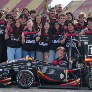 The USC Racing Formula SAE team, with SCR26, their 2025–26 race car